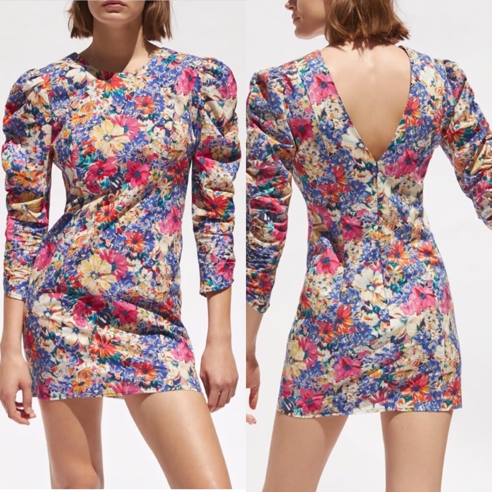 Zara Bloggers Favorite Floral Impressionist Art Puffy Sleeve The Frida D…